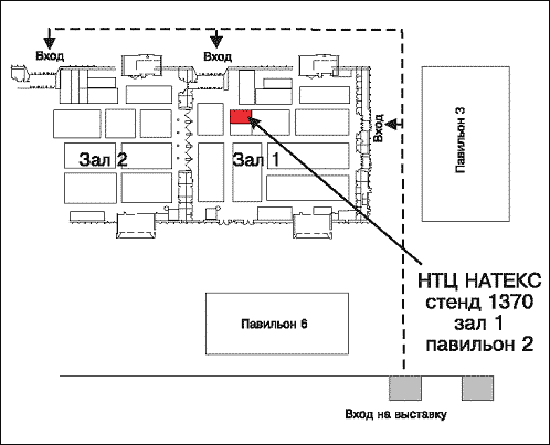 Схема прохода на стенд НТЦ Натекс